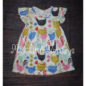 Boutique Girls Farm Chicken Sleeveless Dress